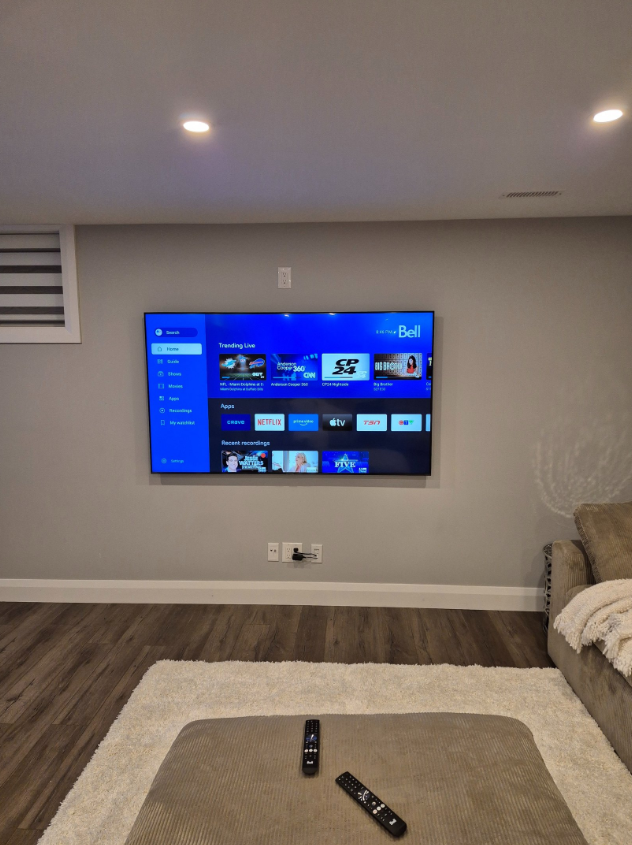Bedroom wall mount TV installation in Ottawa